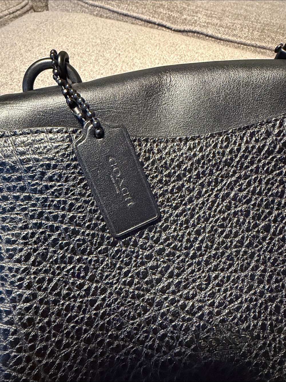 Coach Classic Black Leather Crossbody Bag - Picture 3 of 9
